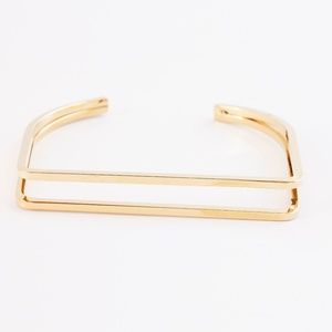Women Double Edge Gold Cuff Bracelet